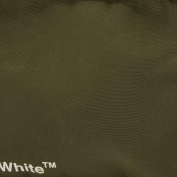 Pre Owned Off-White Military Green Logo Print Nylon Cordura Hip Belt Bag