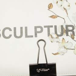 Pre Owned Off-White White Leather Sculpture Cotton Flower Flap Bag  