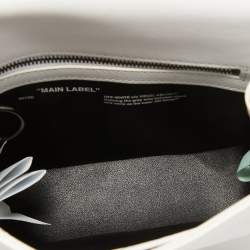 Pre Owned Off-White White Leather Sculpture Cotton Flower Flap Bag  