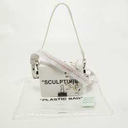 Pre Owned Off-White White Leather Sculpture Cotton Flower Flap Bag  
