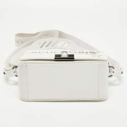 Pre Owned Off-White White Leather Sculpture Cotton Flower Flap Bag  