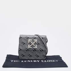 Pre Owned Off-White Black/White Leather Jitney 0.7 Belt Crossbody Bag
