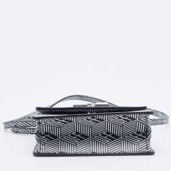 Pre Owned Off-White Black/White Leather Jitney 0.7 Belt Crossbody Bag