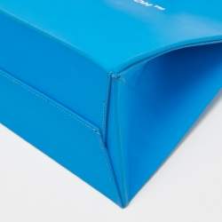 Pre Owned Off-White Blue Leather Medium Box Tote 