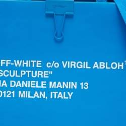 Pre Owned Off-White Blue Leather Medium Box Tote 
