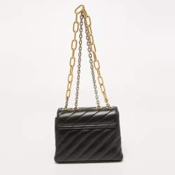 Pre Owned Off-White Black Quilted Leather Small Jackhammer 19 Shoulder Bag