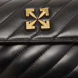 Pre Owned Off-White Black Quilted Leather Small Jackhammer 19 Shoulder Bag