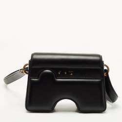 Pre Owned Off-White Black Leather Burrow 22 Shoulder Bag