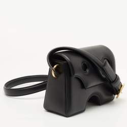 Pre Owned Off-White Black Leather Burrow 22 Shoulder Bag