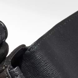 Pre Owned Off-White Black/White Diagonal Print Leather Mini Binder Clip Crossbody Bag