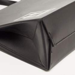  Off-White Black Leather Mini Box Tote