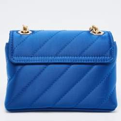 Pre Owned Off-White Blue Quilted Satin Jackhammer 17 Shoulder Bag