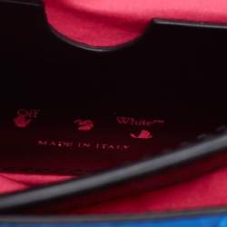 Pre Owned Off-White Blue Quilted Satin Jackhammer 17 Shoulder Bag