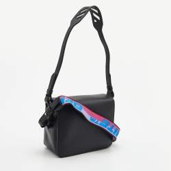 Pre Owned Off-White Black Leather Sculpture Binder Clip Crossbody Bag