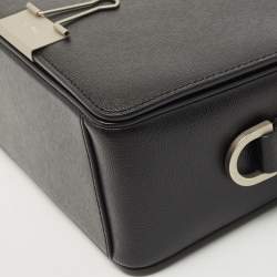 Pre Owned Off-White Black Leather Binder Clip Crossbody Bag