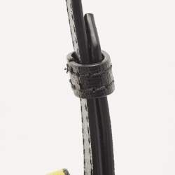 Pre Owned Off-White Black Leather Binder Clip Crossbody Bag