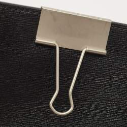 Pre Owned Off-White Black Leather Binder Clip Crossbody Bag