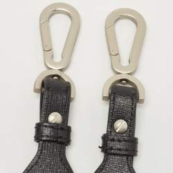 Pre Owned Off-White Black Leather Binder Clip Crossbody Bag