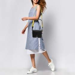 Pre Owned Off-White Black Leather Binder Clip Crossbody Bag