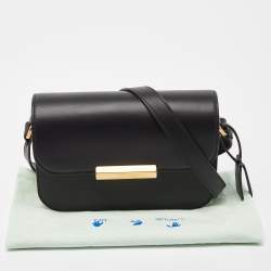 Pre Owned Off-White Black Leather Medium Screw Shoulder Bag