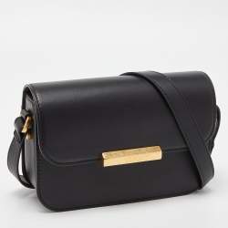 Pre Owned Off-White Black Leather Medium Screw Shoulder Bag