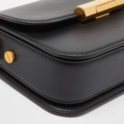 Pre Owned Off-White Black Leather Medium Screw Shoulder Bag