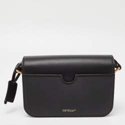 Pre Owned Off-White Black Leather Medium Screw Shoulder Bag