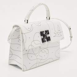 Pre Owned Off-White White Leather Puzzle 2.8 Jitney Top Handle Bag