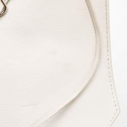 Pre Owned Off-White White/Black Leather Diag Drawstring Backpack