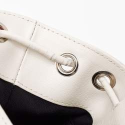 Pre Owned Off-White White/Black Leather Diag Drawstring Backpack