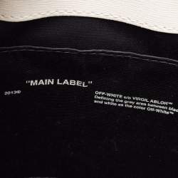 Pre Owned Off-White White/Black Leather Diag Drawstring Backpack