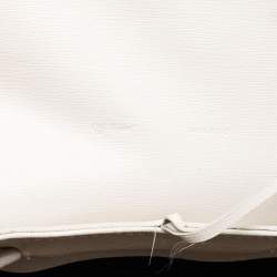 Pre Owned Off-White White/Black Leather Diag Drawstring Backpack