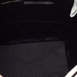 Pre Owned Off-White White/Black Leather Diag Drawstring Backpack