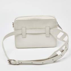 Off-White Black/White Diagonal Print Leather Covertible Belt Crossbody Bag