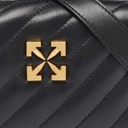 Off-White Black Leather Zip Crossbody bag