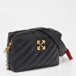 Off-White Black Leather Zip Crossbody bag