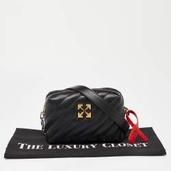 Off-White Black Leather Zip Crossbody bag