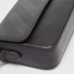 Pre Owned Off-White Black Leather Flap Wristlet Clutch
