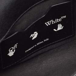 Pre Owned Off-White Black Leather Flap Wristlet Clutch