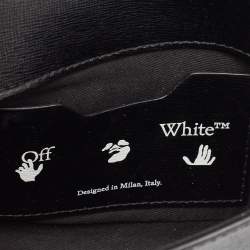 Pre Owned Off-White Black Leather Flap Wristlet Clutch