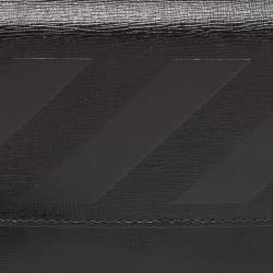 Pre Owned Off-White Black Leather Flap Wristlet Clutch