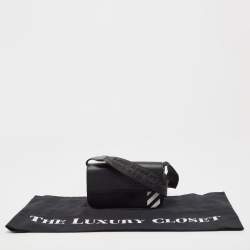 OFF-WHITE c/o Virgil Abloh Black/White Leather Flap Crossbody Bag