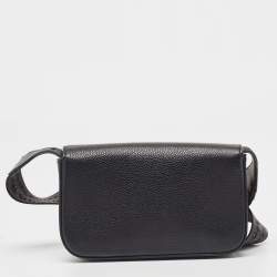 OFF-WHITE c/o Virgil Abloh Black/White Leather Flap Crossbody Bag