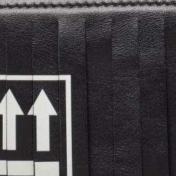Pre Owned Off-White c/o Virgil Abloh Black Leather Mini Binder Clip Fringe Crossbody Bag