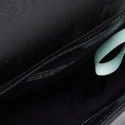 Pre Owned Off-White Black Leather Binder Clip Crossbody Bag