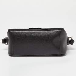 Pre Owned Off-White Black Leather Binder Clip Crossbody Bag