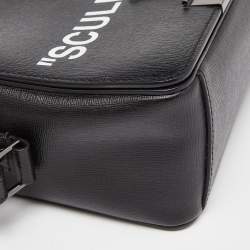 Pre Owned Off-White Black Leather Binder Clip Crossbody Bag