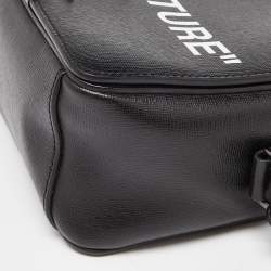 Pre Owned Off-White Black Leather Binder Clip Crossbody Bag