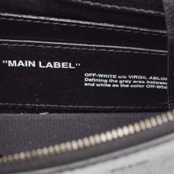 Pre Owned Off-White Black/White Diagonal Print Leather Mini Binder Clip Crossbody Bag