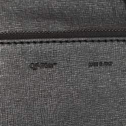 Pre Owned Off-White Black/White Diagonal Print Leather Mini Binder Clip Crossbody Bag